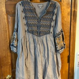New Johnny Was Anika Paris Tunic  Dress Embroidered M $275